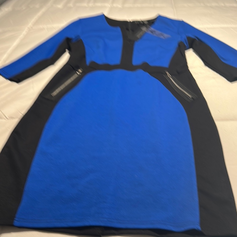 Blue and Black Women's Dress